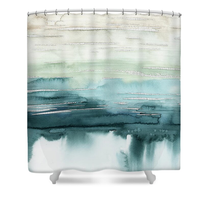 Abstract Shower Curtain featuring the painting Organic Cascade I #1 by Grace Popp