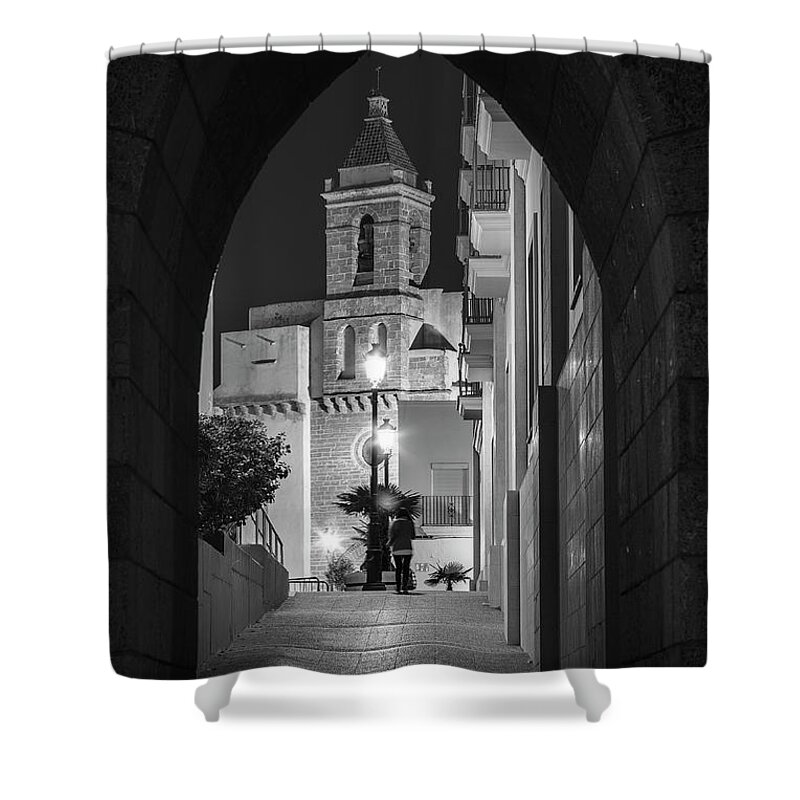 Building Shower Curtain featuring the photograph Our Lady of the O Church Rota Cadiz Spain #1 by Pablo Avanzini