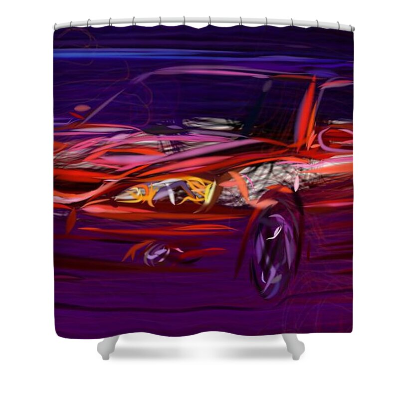 Pontiac Shower Curtain featuring the digital art Pontiac Grand Am Coupe Draw #1 by CarsToon Concept