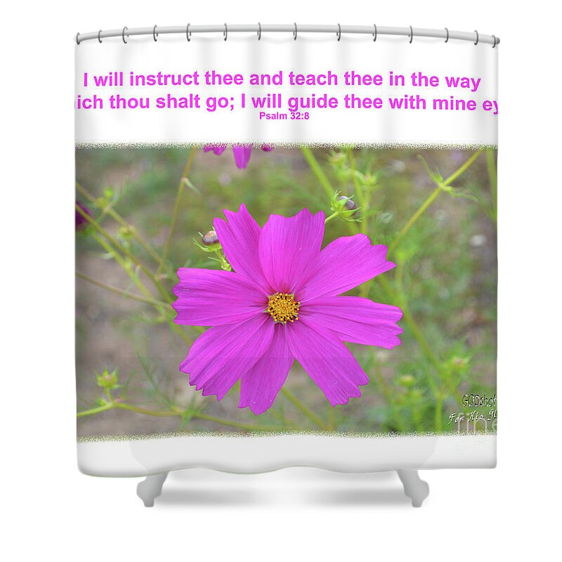  Shower Curtain featuring the mixed media Psalm 32 8 #1 by Lori Tondini