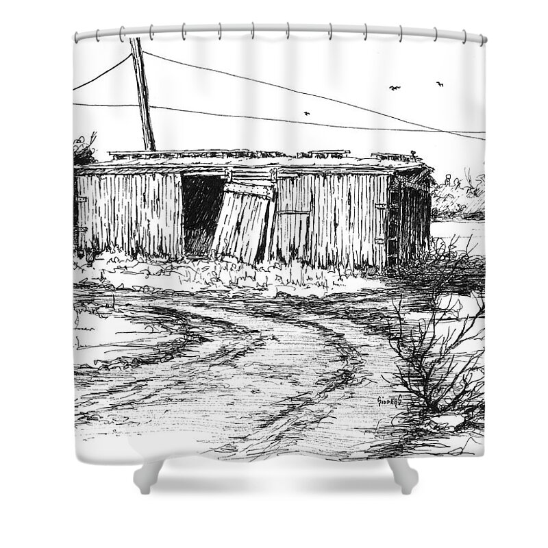 Oklahoma Shower Curtain featuring the drawing Rollin' On #1 by Sam Sidders