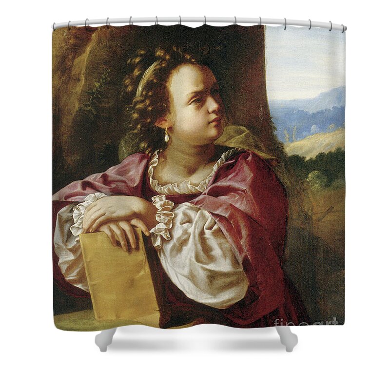 Gentileschi Shower Curtain featuring the painting Saint Catherine of Alexandria by Artemisia Gentileschi