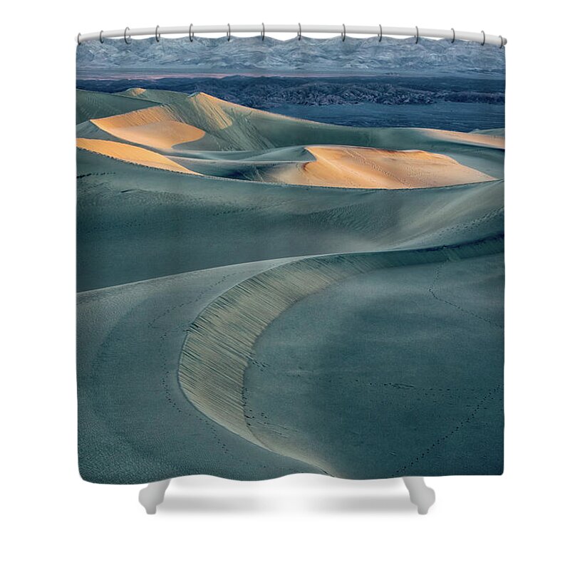 Mesquite Flat Shower Curtain featuring the photograph Sand Dunes Sunrise by Jurgen Lorenzen