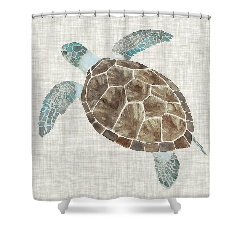 Coastal Shower Curtain featuring the painting Sea Turtle II by Naomi Mccavitt