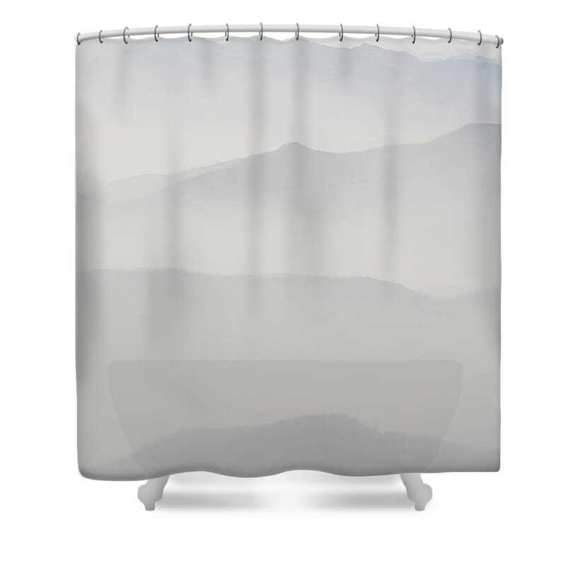 Problems Shower Curtain featuring the photograph Smoke From Forest Fires In British #1 by Dan Shugar