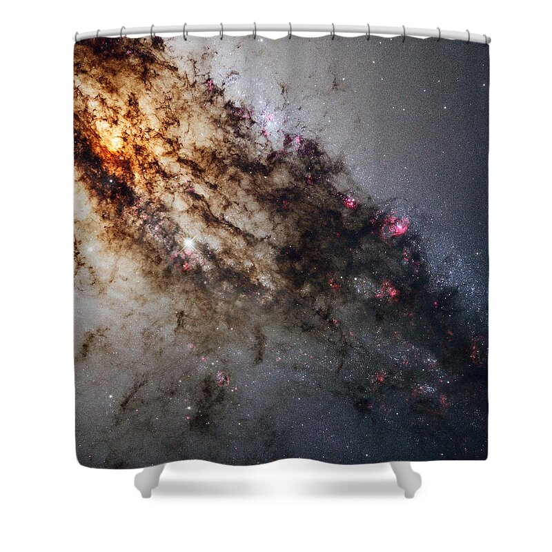 Science Shower Curtain featuring the painting Spectacular Hubble view of Centaurus A #1 by Celestial Images