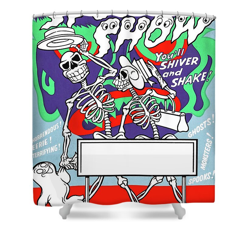 Horror Shower Curtain featuring the painting Spook Show #1 by Unknown