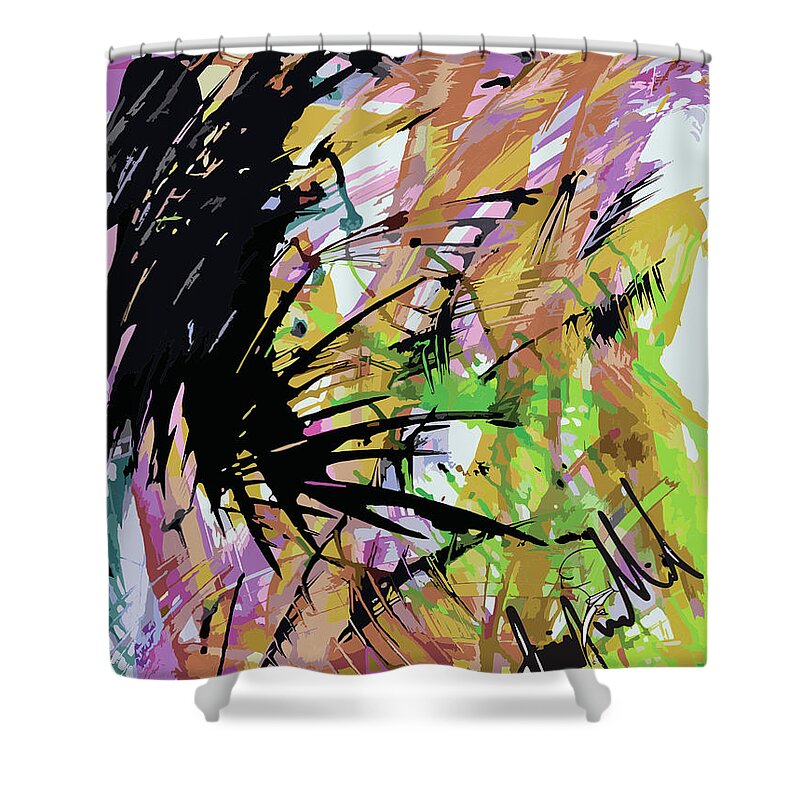 Shower Curtain featuring the digital art Spot #1 by Jimmy Williams