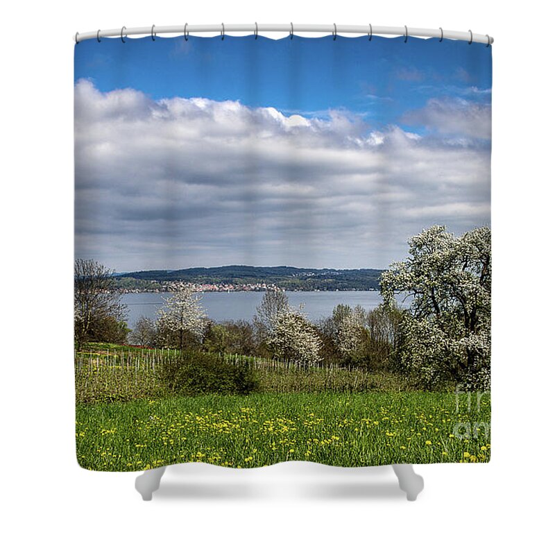 Hegau Shower Curtain featuring the photograph Spring on Lake Constance #4 by Bernd Laeschke