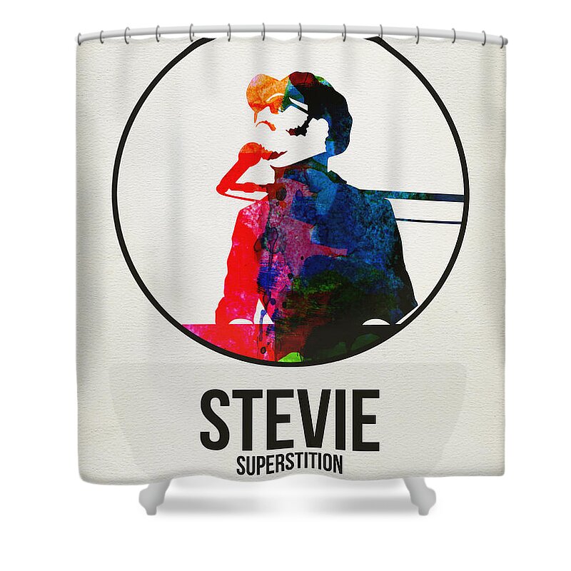 Stevie Wonder Shower Curtain featuring the digital art Stevie Wonder by Naxart Studio