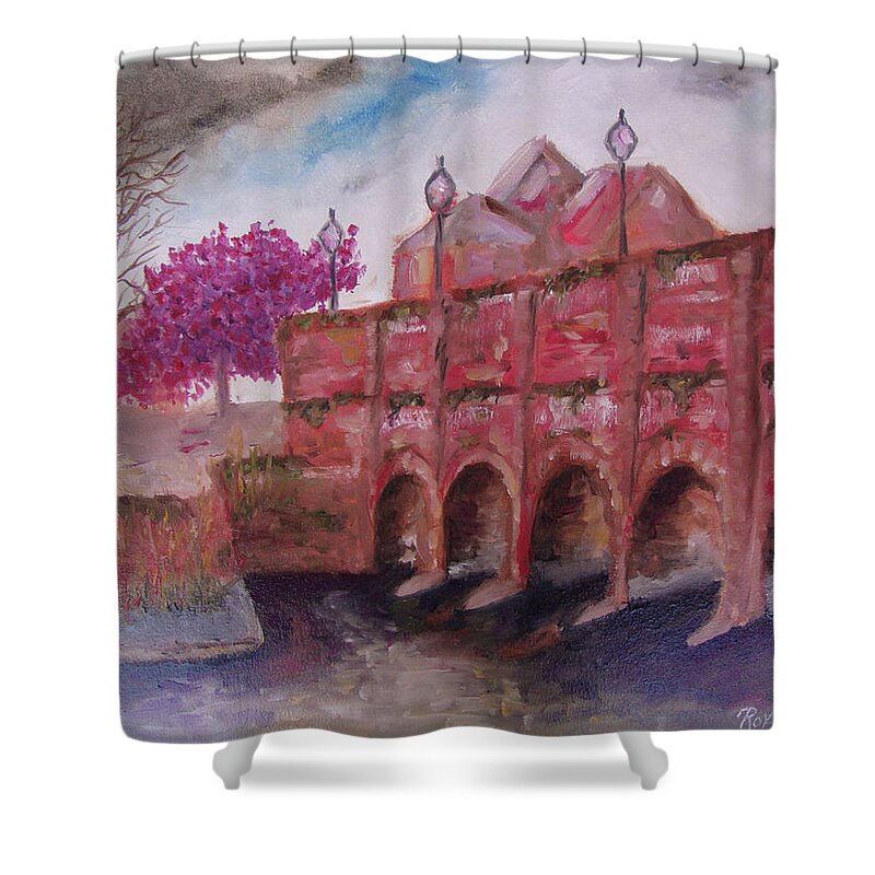 Stratford Upon Avon Shower Curtain featuring the painting Stratford upon Avon by Roxy Rich