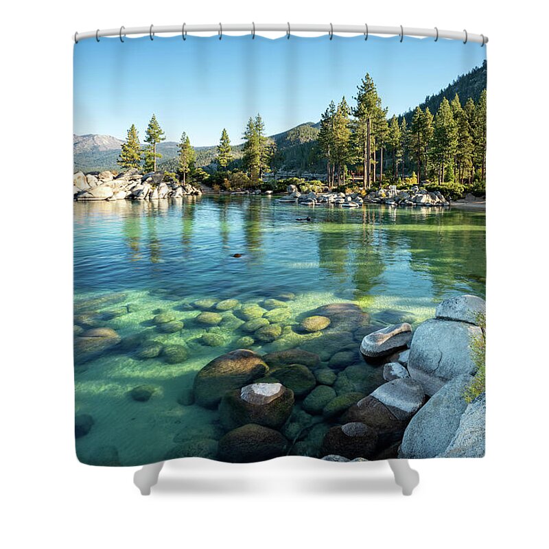 Lake Shower Curtain featuring the photograph Tahoe Blues II #1 by Ryan Weddle