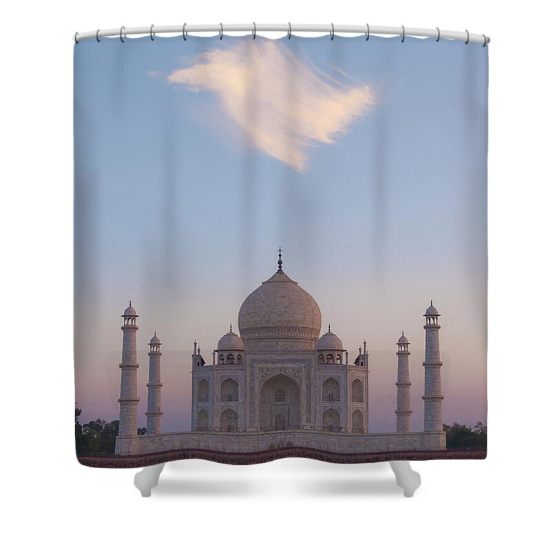 Architecture Shower Curtain featuring the photograph Taj Mahal At Sunset #2 by Maria Heyens