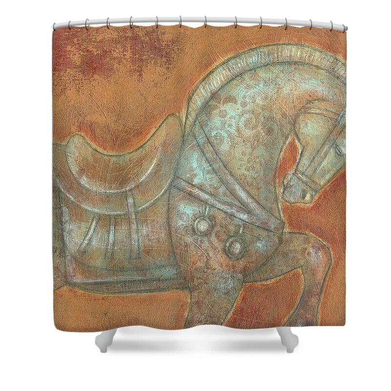 Transitional Shower Curtain featuring the painting Tang Horse I #1 by Norman Wyatt
