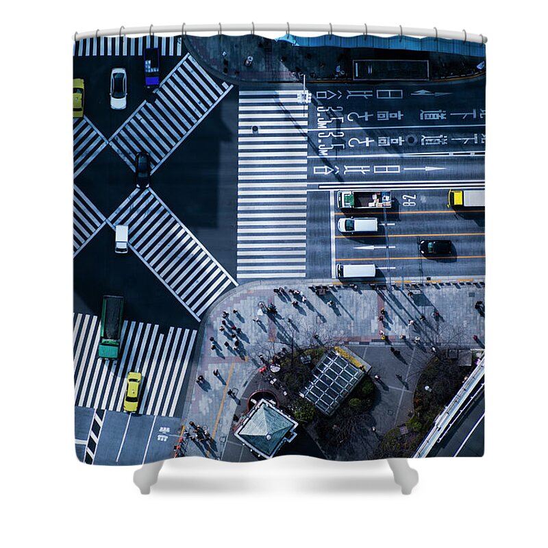 Vitality Shower Curtain featuring the photograph The Crossing Way Of Ginza In Tokyo Japan #1 by Michael H