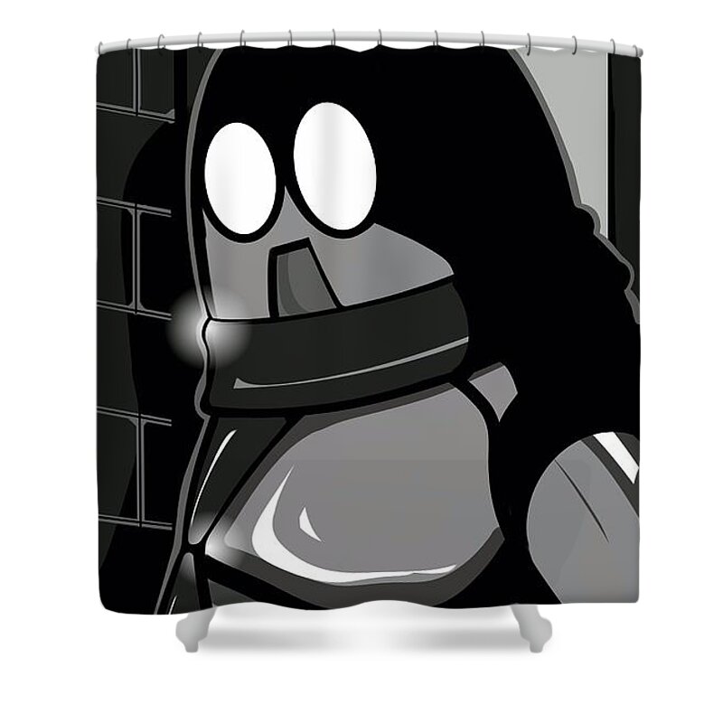 Dung Beetle Shower Curtain featuring the mixed media The Dung Bettle #1 by Demitrius Motion Bullock