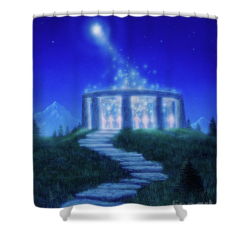 The Gathering Shower Curtain featuring the painting The Gathering by Gilbert Williams