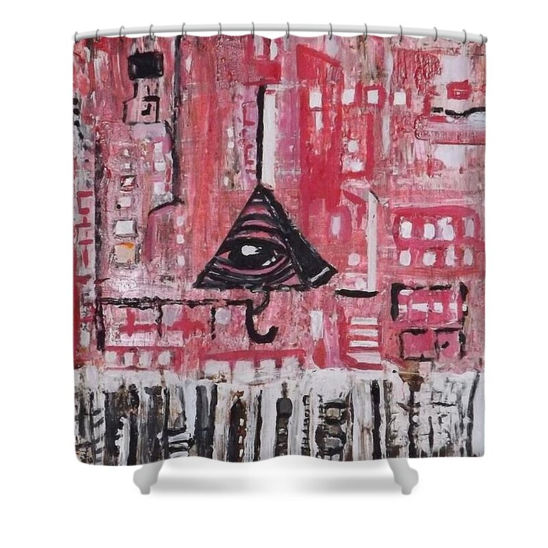 Acrylic Shower Curtain featuring the painting The Underworld by Denise Morgan