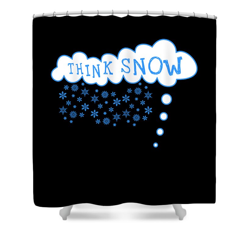 Christmas Shower Curtain featuring the digital art Think Snow #1 by Flippin Sweet Gear