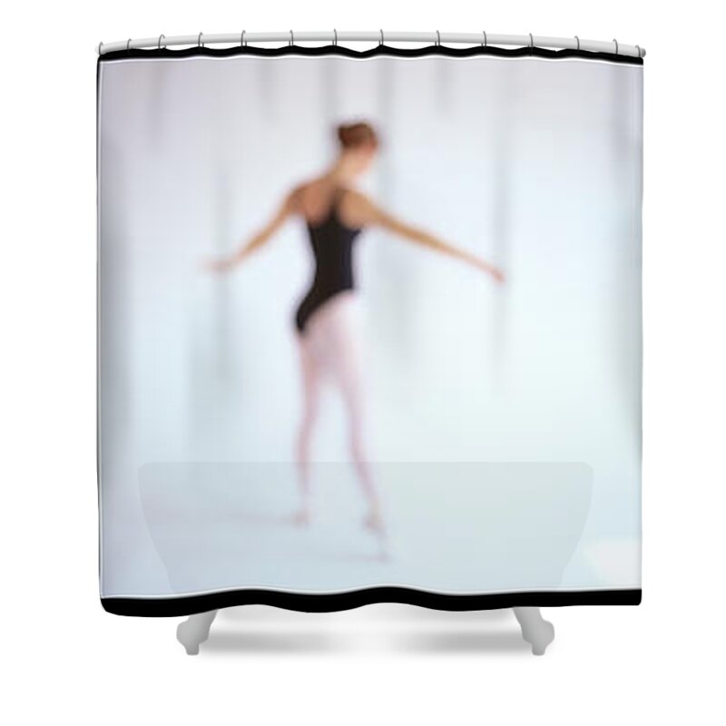 Ballet Dancer Shower Curtain featuring the photograph Three Different Postures Performed By A #1 by George Doyle