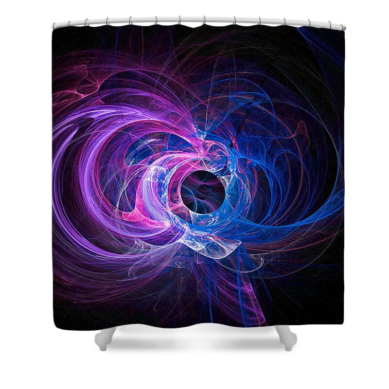 Fractal Universe Shower Curtain featuring the photograph Tight Spiral Fractal Art Purple #1 by Don Northup