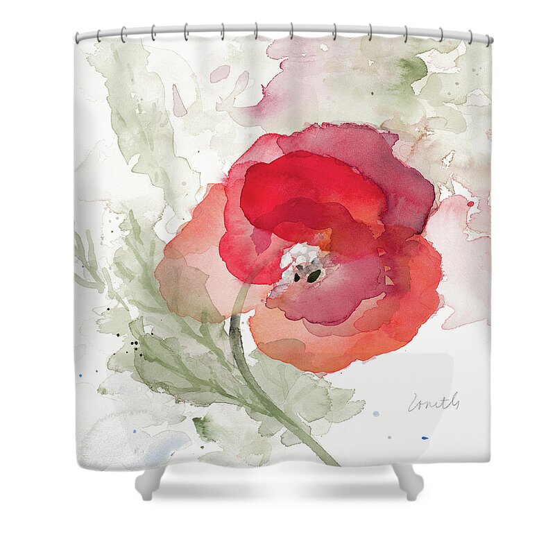 Translucent Shower Curtain featuring the painting Translucent Poppy II by Lanie Loreth
