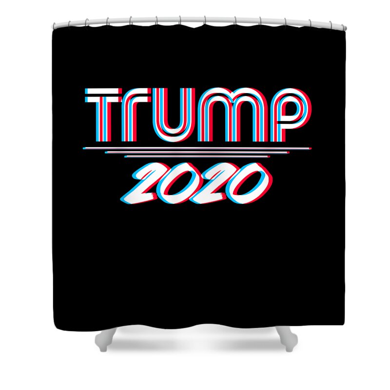 President-trump Shower Curtain featuring the digital art Trump 2020 3D Effect #1 by Flippin Sweet Gear