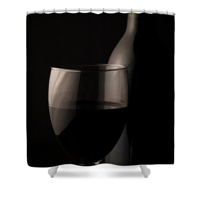 Alcohol Shower Curtain featuring the photograph Vino #1 by Halbergman