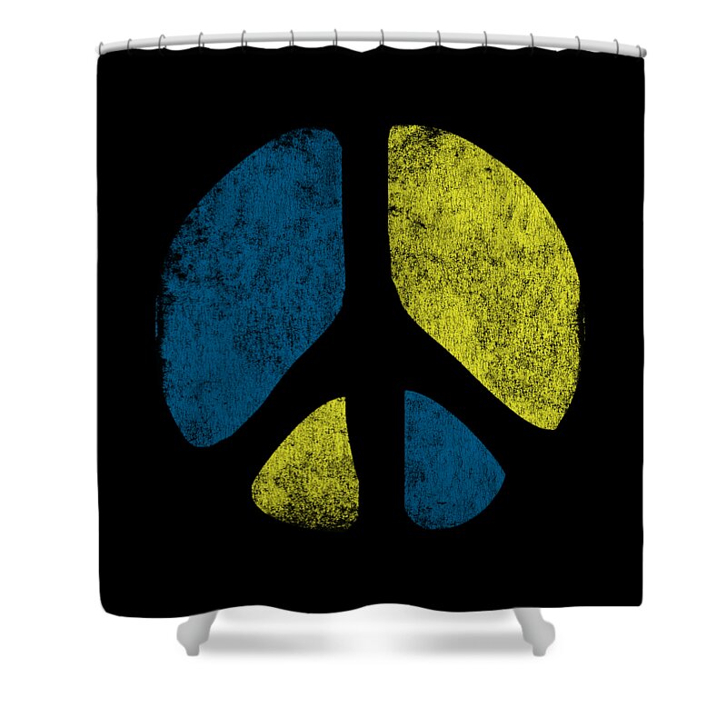 Cool Shower Curtain featuring the digital art Vintage Peace Sign #1 by Flippin Sweet Gear