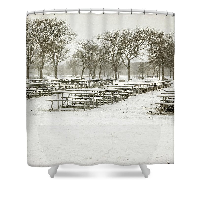 Snow Shower Curtain featuring the photograph Waiting For Spring by Cathy Kovarik