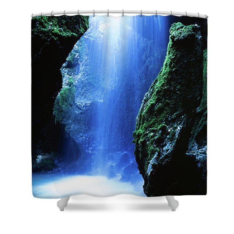 Purified Water Shower Curtain featuring the photograph Waterfall #1 by Massimo Merlini