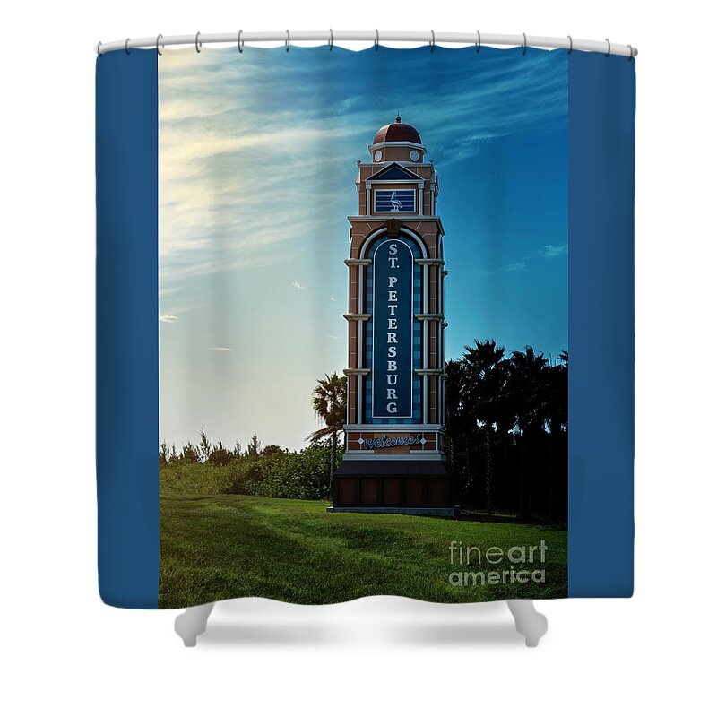 Tower Shower Curtain featuring the photograph Welcome To St. Petersburg #1 by Marvin Spates