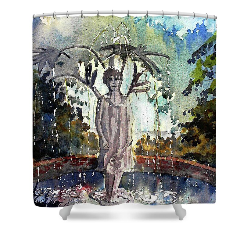 Glenn Marshall Artist Shower Curtain featuring the painting Why Does it always Rain on Me #1 by Glenn Marshall