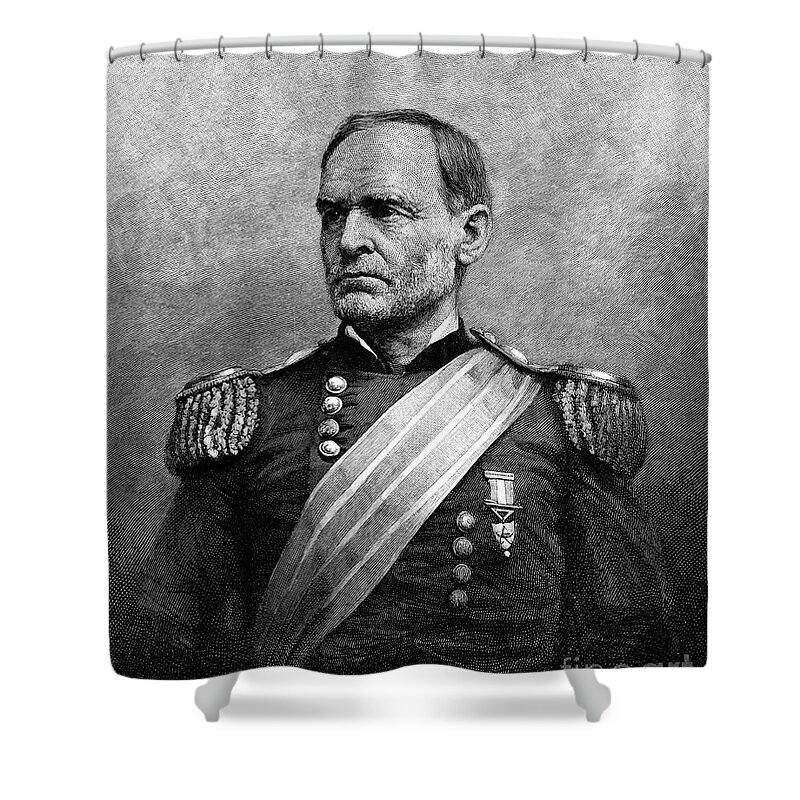 Soldier Shower Curtain featuring the painting William Tecumseh Sherman by American School
