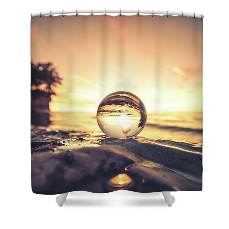 2019 Shower Curtain featuring the photograph Lake Erie Sunset #10 by Dave Niedbala