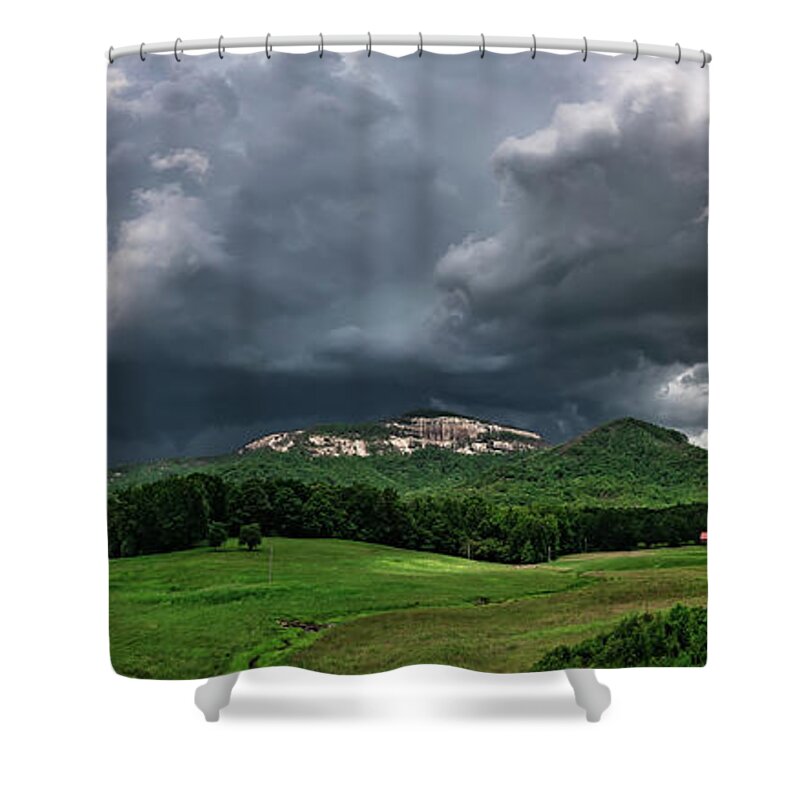 Landscape Shower Curtain featuring the photograph Landscapes near lake jocassee and table rock mountain south caro #10 by Alex Grichenko