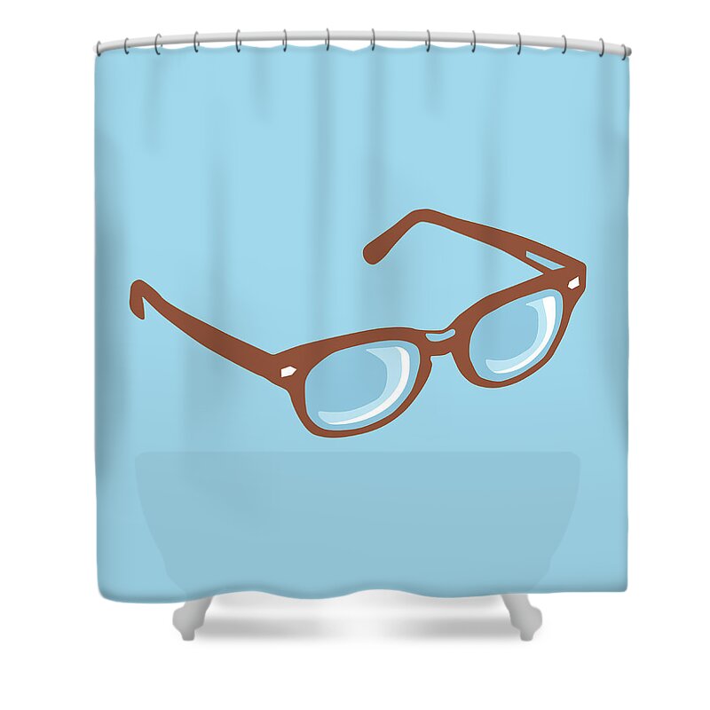 Accessories Shower Curtain featuring the drawing Eyeglasses #11 by CSA Images