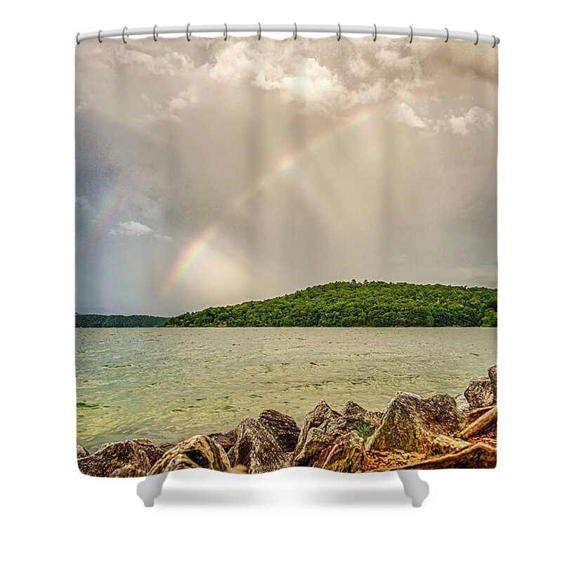 Beautiful Shower Curtain featuring the photograph Beautiful landscape scenes at lake jocassee south carolina #110 by Alex Grichenko