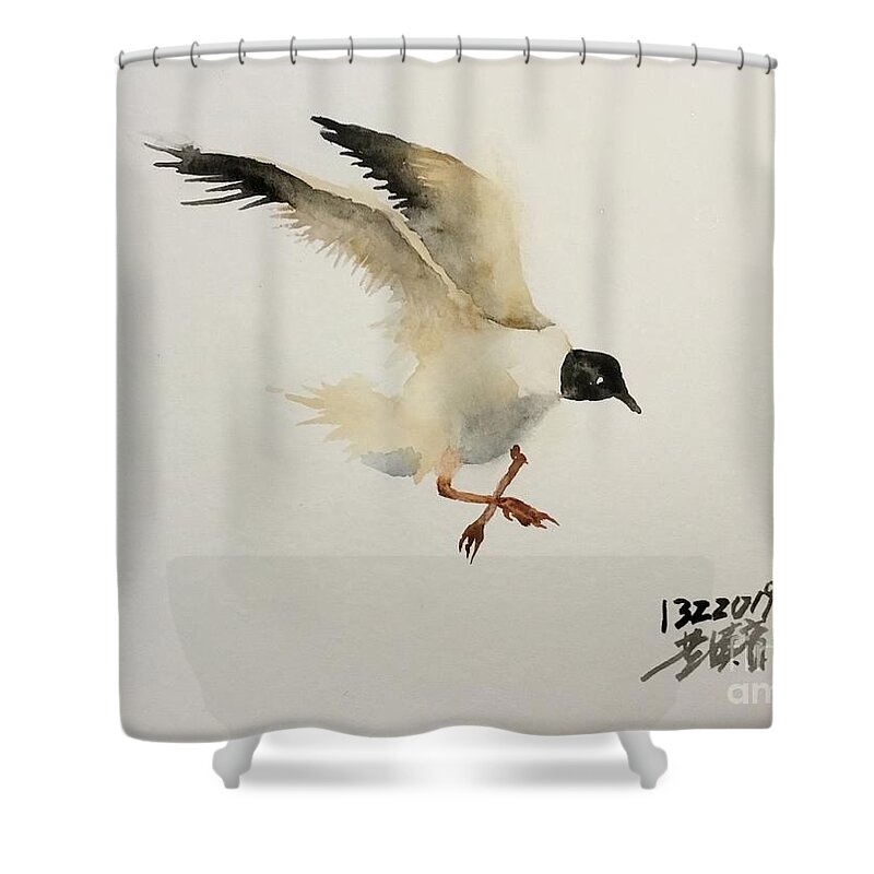 1172019 Shower Curtain featuring the painting 1172019 by Han in Huang wong