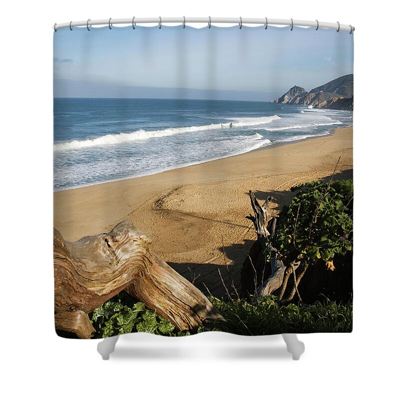 Water's Edge Shower Curtain featuring the photograph Pacific Ocean Landscape #12 by John Elk