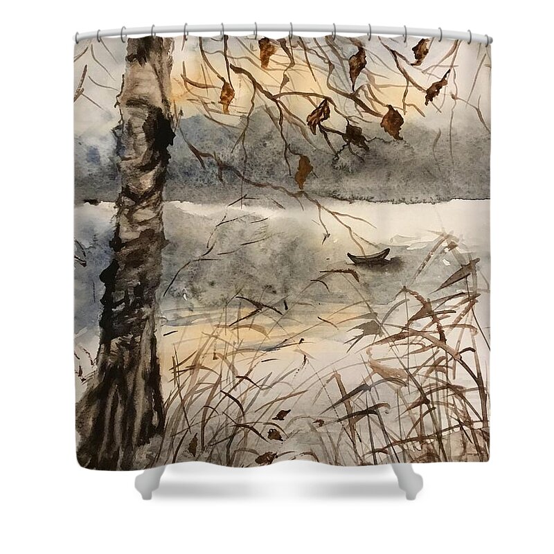 1212019 Shower Curtain featuring the painting 1212019 by Han in Huang wong