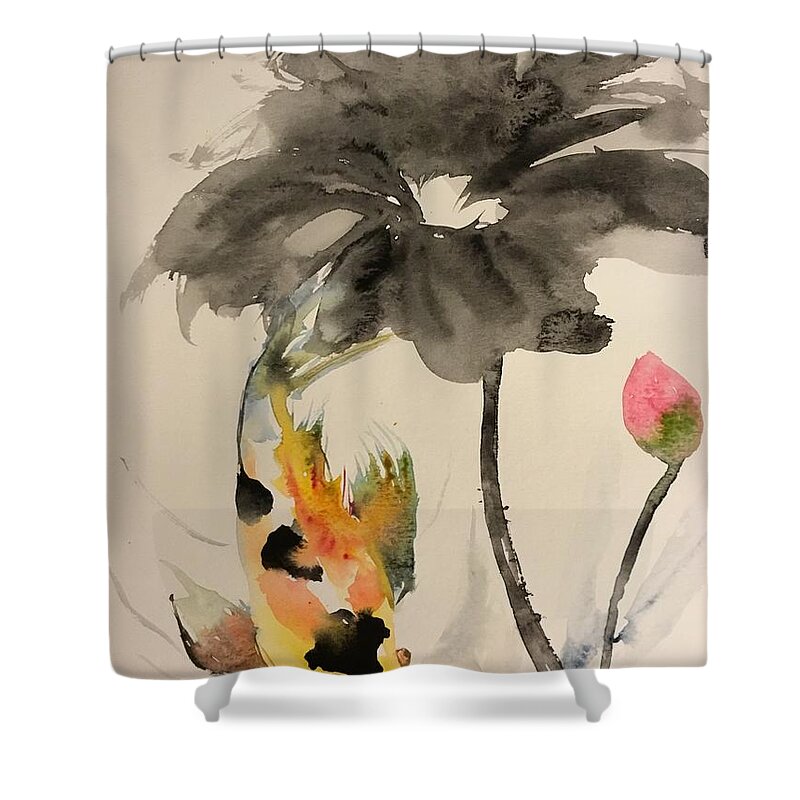 1242019 Shower Curtain featuring the painting 1242029 by Han in Huang wong