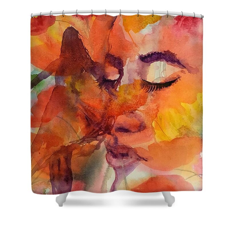 1262019 Shower Curtain featuring the painting 1262019 by Han in Huang wong