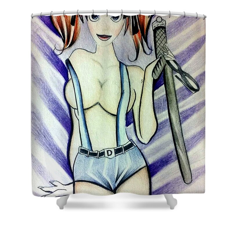 Prison Art Shower Curtain featuring the drawing Unknown #13 by Unknown