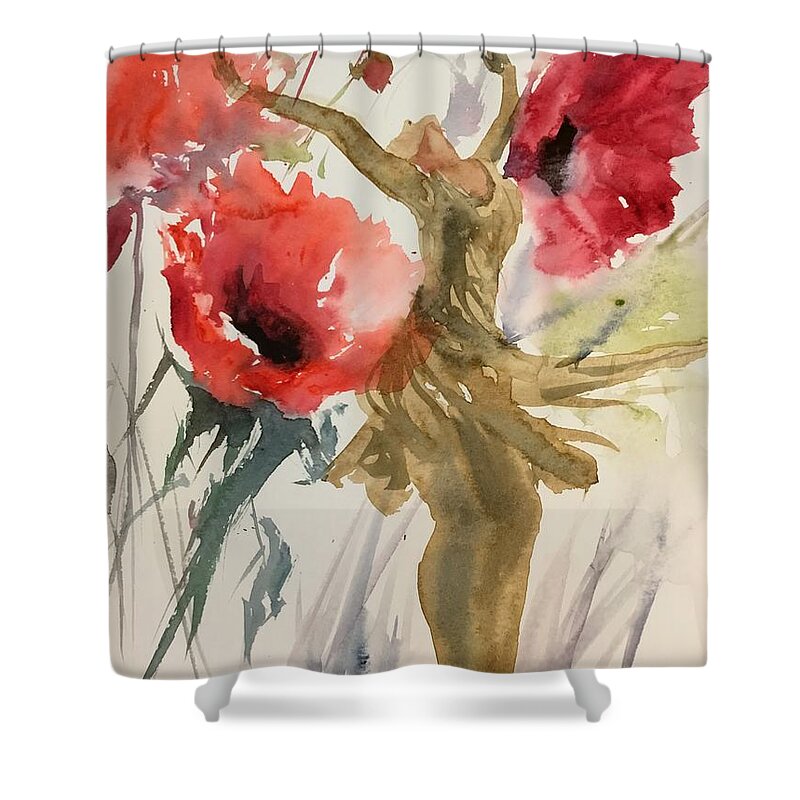 1362019 Shower Curtain featuring the painting 1362019 by Han in Huang wong