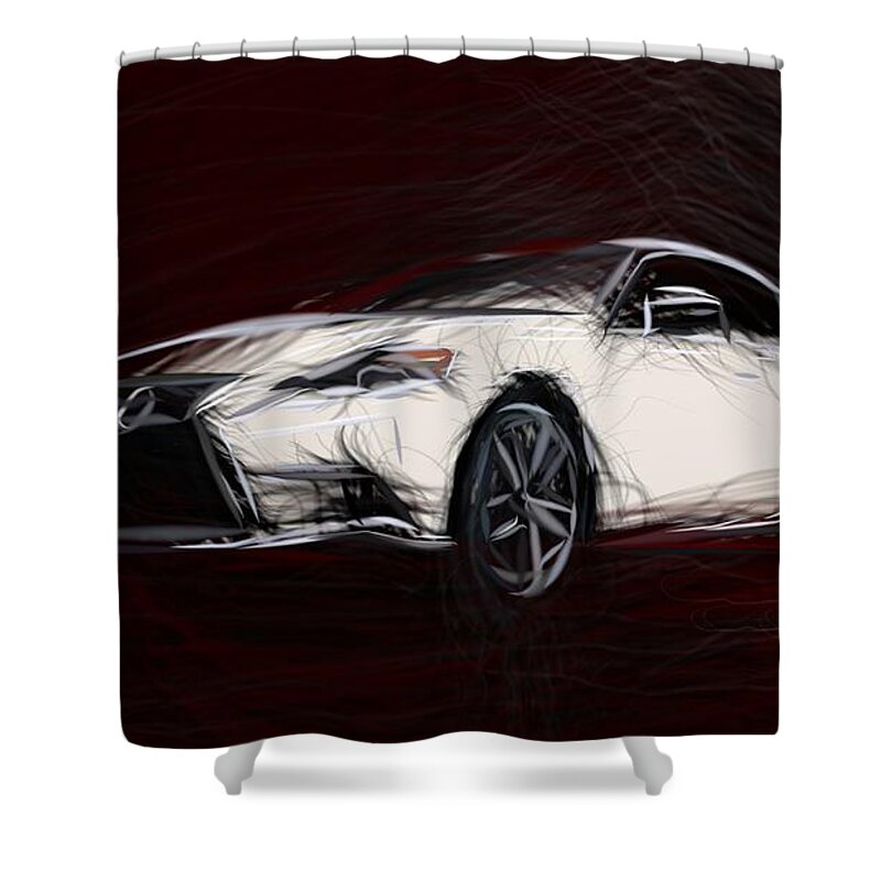 Lexus Shower Curtain featuring the digital art Lexus IS Drawing #15 by CarsToon Concept