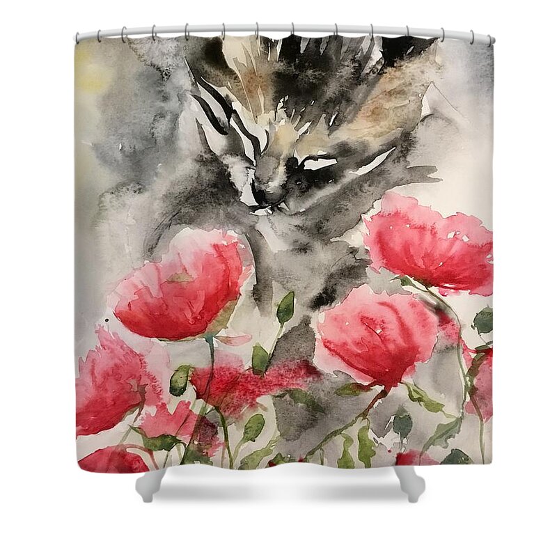 1462019 Shower Curtain featuring the painting 1462019 by Han in Huang wong