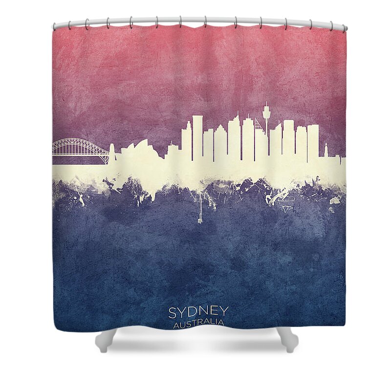 Sydney Shower Curtain featuring the digital art Sydney Australia Skyline #15 by Michael Tompsett