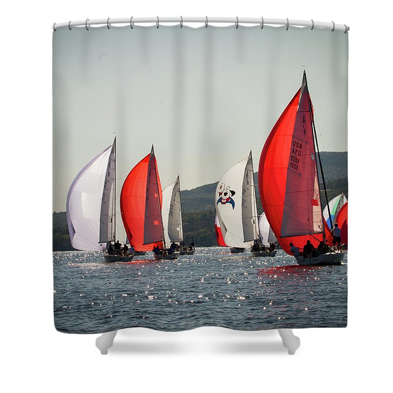 Sailing Shower Curtain featuring the photograph 2019 J80 North American Championships #19 by Benjamin Dahl