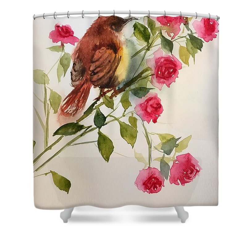 1922019 Shower Curtain featuring the painting 1922019 by Han in Huang wong
